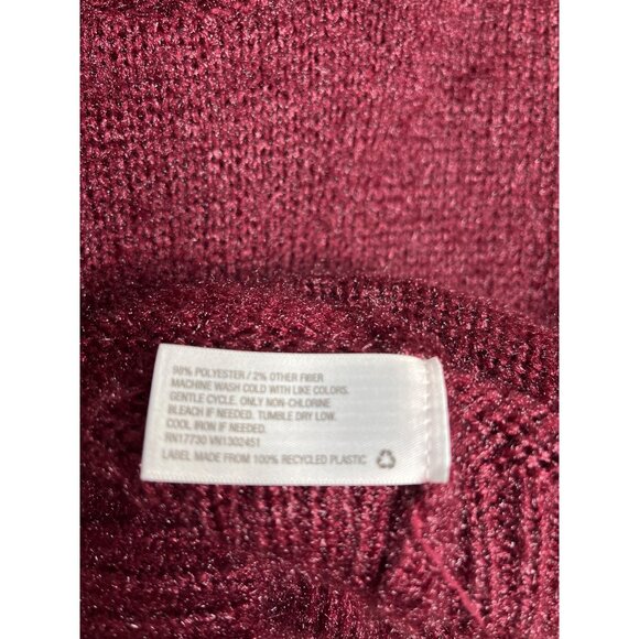 A New Day Sweater Womens Small Chunky Knit Top Red Burgundy Fall Winter Casual - Picture 8 of 11